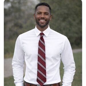 Classic Burgundy Striped Men's Tie By Ashford & Brooks